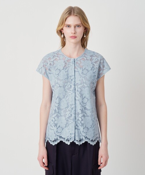 ANAYI(アナイ)の「コードレーススカラヘム ブラウス(シャツ/ブラウス・レディース・ブルー・38/36)」の2枚目の写真