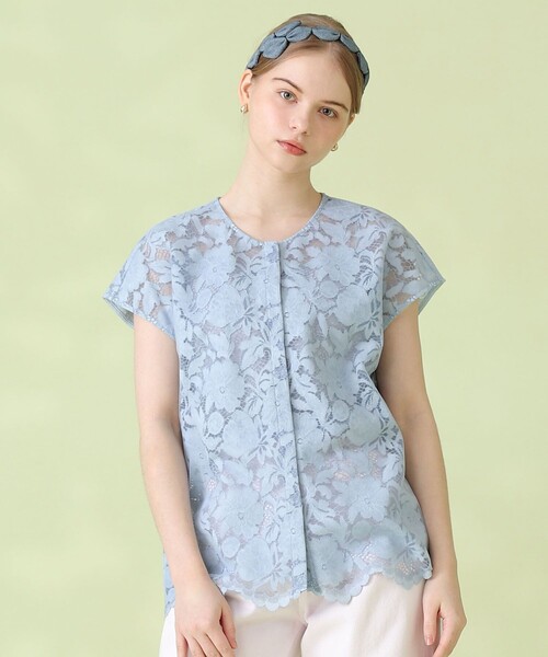 ANAYI(アナイ)の「コードレーススカラヘム ブラウス(シャツ/ブラウス・レディース・ブルー・38/36)」の8枚目の写真