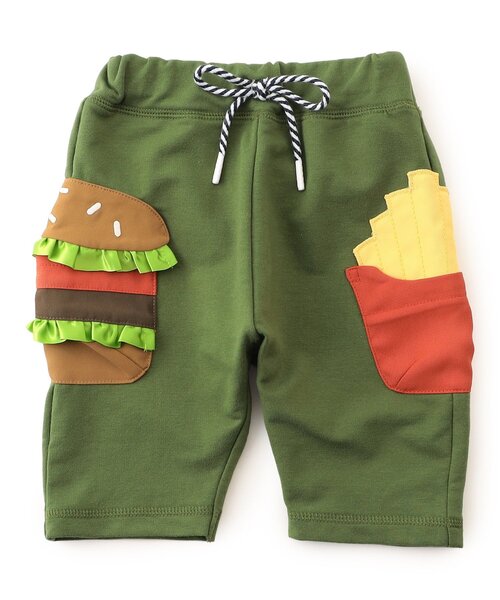 BIT'Z（ビッツ）の「ファーストフードポケットサルエルパンツ（スウェットパンツ・キッズ・グレー/カーキ・100/90/80/120/110/95）」の2枚目の写真
