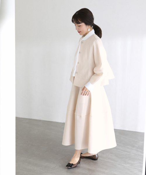 La TOTALITE（ラトータリテ）の「【洗える】ボンディングコクーンスカート（スカート・レディース・アイボリー/ネイビー・FREE）」の6枚目の写真