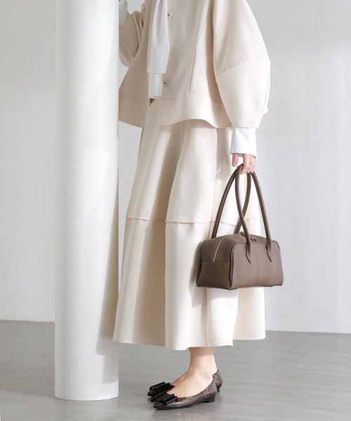 La TOTALITE（ラトータリテ）の「【洗える】ボンディングコクーンスカート（スカート・レディース・アイボリー/ネイビー・FREE）」の7枚目の写真