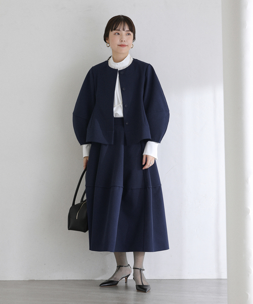 La TOTALITE（ラトータリテ）の「【洗える】ボンディングコクーンスカート（スカート・レディース・アイボリー/ネイビー・FREE）」の9枚目の写真