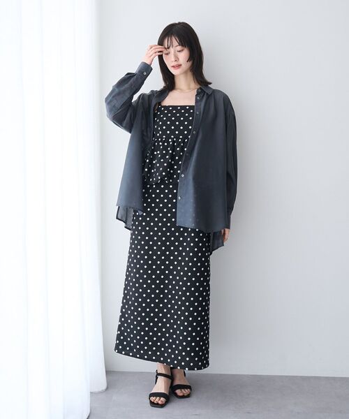 YECCA VECCA(イェッカヴェッカ)の「ドット柄バルーンキャミワンピース(ワンピース・レディース・アイボリー/ブラック・FREE)」の13枚目の写真
