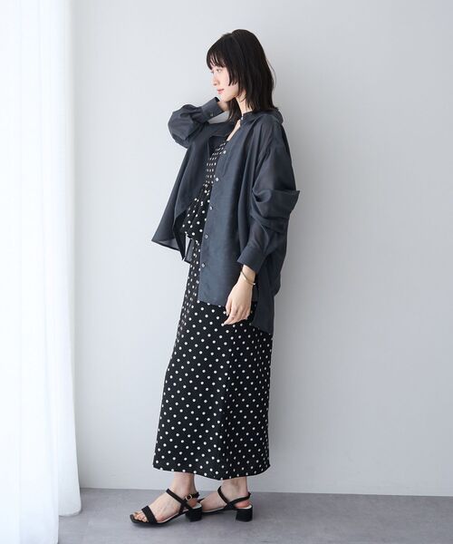 YECCA VECCA(イェッカヴェッカ)の「ドット柄バルーンキャミワンピース(ワンピース・レディース・アイボリー/ブラック・FREE)」の15枚目の写真
