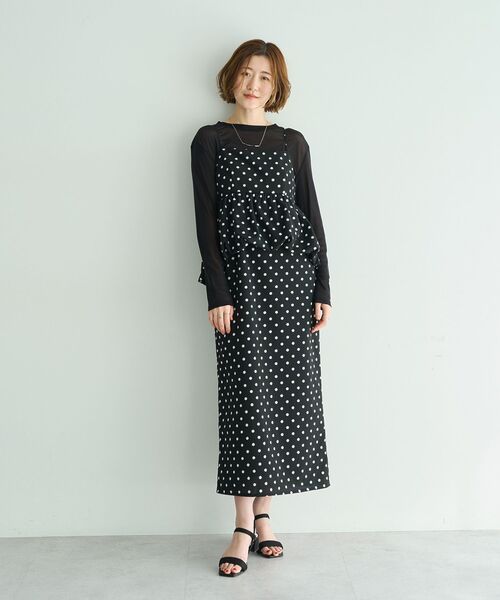 YECCA VECCA(イェッカヴェッカ)の「ドット柄バルーンキャミワンピース(ワンピース・レディース・アイボリー/ブラック・FREE)」の17枚目の写真