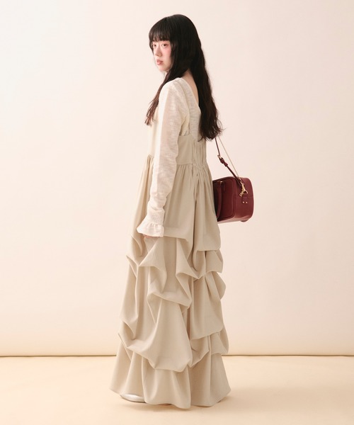 loin nuit（ロワンニュイ）の「tuck volume cami onepiece / タックボリュームキャミワンピース（ワンピース・レディース・グレー/サンドベージュ・FREE）」の22枚目の写真