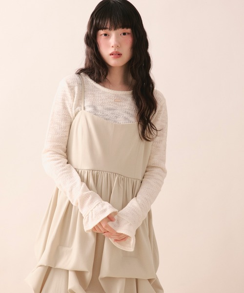 loin nuit（ロワンニュイ）の「tuck volume cami onepiece / タックボリュームキャミワンピース（ワンピース・レディース・グレー/サンドベージュ・FREE）」の19枚目の写真