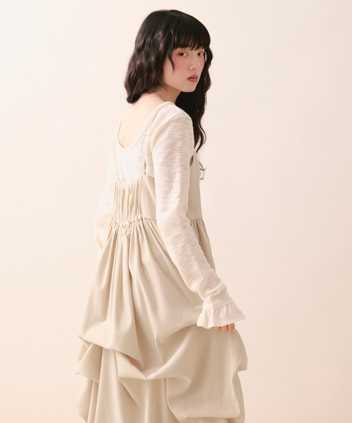 loin nuit（ロワンニュイ）の「tuck volume cami onepiece / タックボリュームキャミワンピース（ワンピース・レディース・グレー/サンドベージュ・FREE）」の20枚目の写真