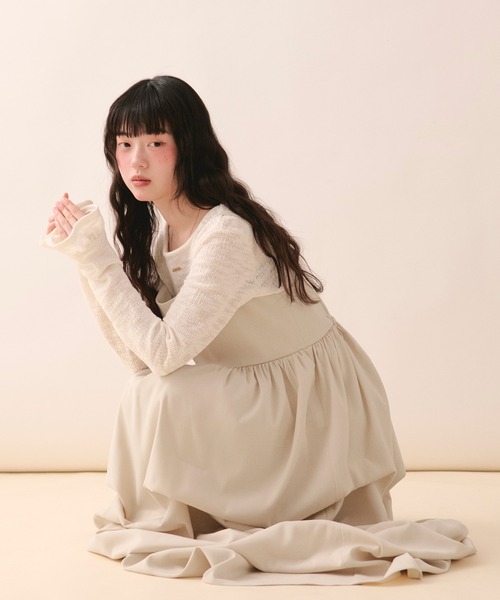 loin nuit（ロワンニュイ）の「tuck volume cami onepiece / タックボリュームキャミワンピース（ワンピース・レディース・グレー/サンドベージュ・FREE）」の21枚目の写真