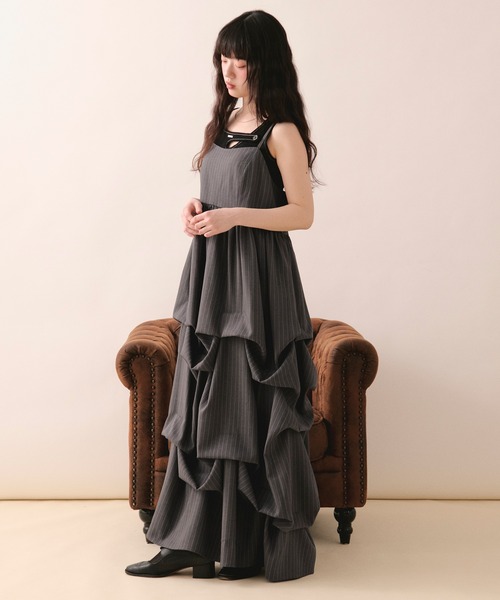 loin nuit（ロワンニュイ）の「tuck volume cami onepiece / タックボリュームキャミワンピース（ワンピース・レディース・グレー/サンドベージュ・FREE）」の14枚目の写真