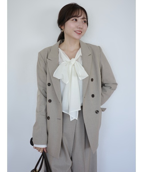 anuans（アニュアンス）の「フロントリボンブラウス（シャツ/ブラウス・レディース・ホワイト系その他/グレイッシュベージュ/ピンクベージュ・FREE）」の18枚目の写真