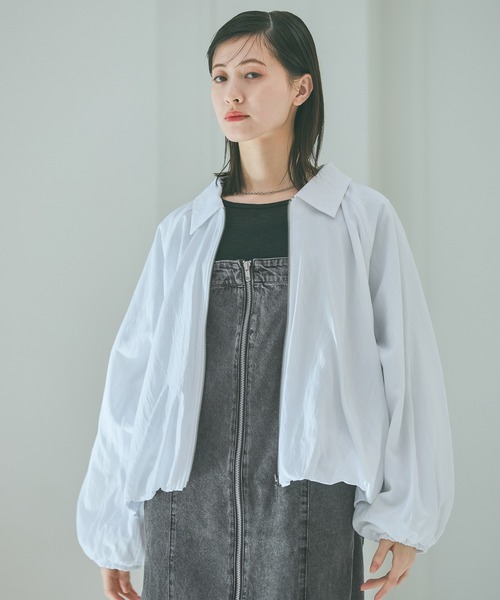 LOUNIE新品⭐️洗える❗️フォルムジップブルゾンオーガンジーバルーンジャケット LOUNIE新品⭐️洗える❗️フォルムジップブルゾンオーガンジーバルーン