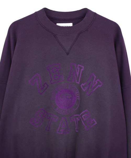 KOZABURO（コウザブロウ）の「【KOZABURO/コウザブロウ】ZENN STATE PRINT FADED SWEATSHIRT（スウェット・メンズ・パープル・2/1）」の3枚目の写真
