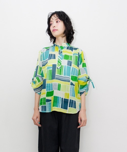 KILKI（キルキー）の「【 KILKI / キルキー 】 ドローイングプリント　ブラウス　6S-B03　HDI（シャツ/ブラウス・レディース・ピンク/グリーン・FREE）」の5枚目の写真
