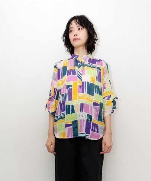 KILKI（キルキー）の「【 KILKI / キルキー 】 ドローイングプリント　ブラウス　6S-B03　HDI（シャツ/ブラウス・レディース・ピンク/グリーン・FREE）」の8枚目の写真