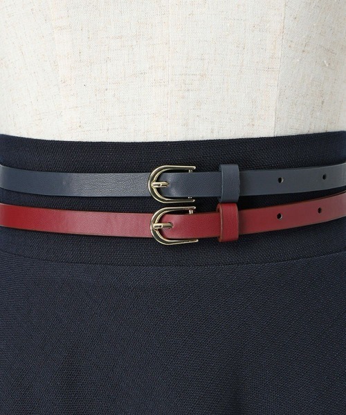 an another angelus(アンアナザーアンジェラス)の「ダブルカラーベルトフレアースカート(スカート・レディース・ライトベージュ/ネイビー・FREE)」の18枚目の写真