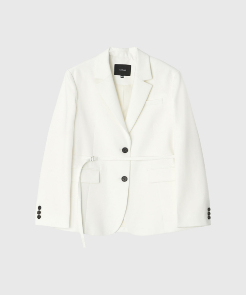 LOOKAST（ルックキャスト）の「エマベルトスリムジャケット_アイボリー / EMMA BELTED SLIM JACKET_IVORY（テーラードジャケット・レディース・アイボリー・SMALL/MEDIUM）」の3枚目の写真
