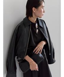 フェイクレザークロップドブルゾン