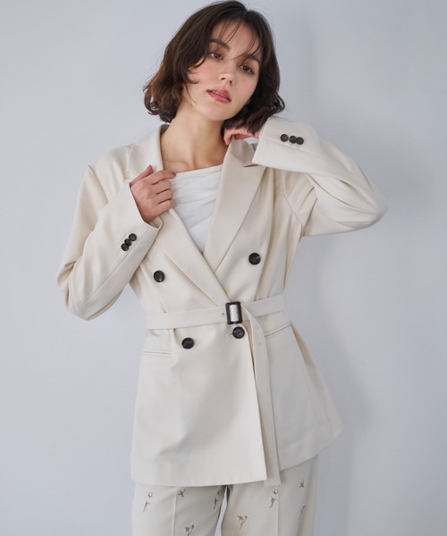NOELA(ノエラ)の「4Bダブルブレストジャケット(テーラードジャケット・レディース・ベージュ/ネイビー/モカ・S/M)」の6枚目の写真