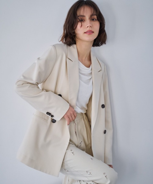 NOELA(ノエラ)の「4Bダブルブレストジャケット(テーラードジャケット・レディース・ベージュ/ネイビー/モカ・S/M)」の9枚目の写真