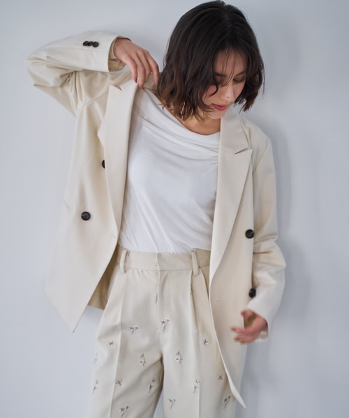 NOELA(ノエラ)の「4Bダブルブレストジャケット(テーラードジャケット・レディース・ベージュ/ネイビー/モカ・S/M)」の10枚目の写真