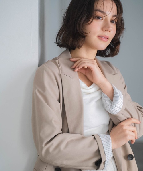 NOELA(ノエラ)の「4Bダブルブレストジャケット(テーラードジャケット・レディース・ベージュ/ネイビー/モカ・S/M)」の17枚目の写真