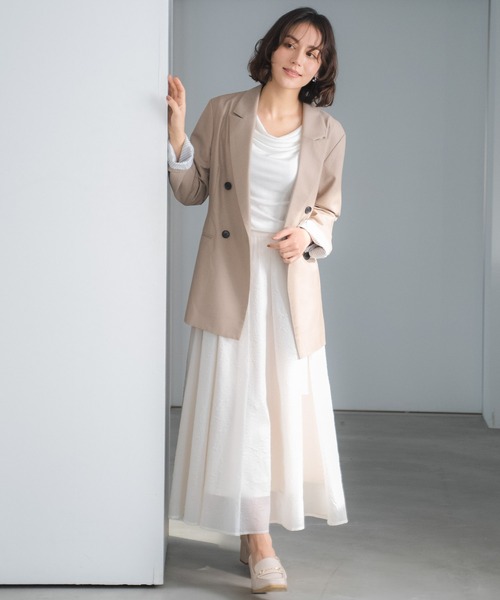 NOELA(ノエラ)の「4Bダブルブレストジャケット(テーラードジャケット・レディース・ベージュ/ネイビー/モカ・S/M)」の18枚目の写真