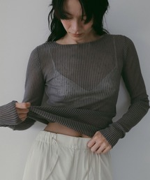 anuke（アンヌーク）の「Sheer Stripe Knit（ニット/セーター）」