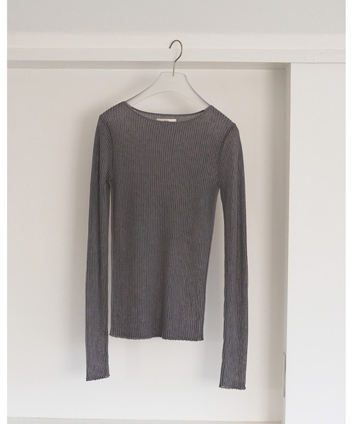 anuke（アンヌーク）の「Sheer Stripe Knit（ニット/セーター・レディース・クリーム/チャコールグレー・FREE）」の11枚目の写真