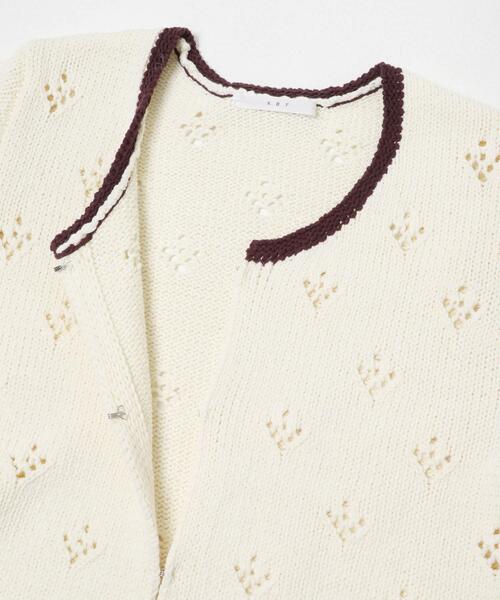 KBF（ケイビーエフ）の「アイレットコンパクトカーディガン（カーディガン/ボレロ・レディース・アイボリー/チャコールグレー・ONE）」の12枚目の写真