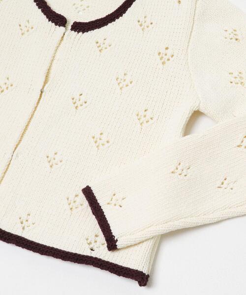 KBF（ケイビーエフ）の「アイレットコンパクトカーディガン（カーディガン/ボレロ・レディース・アイボリー/チャコールグレー・ONE）」の13枚目の写真