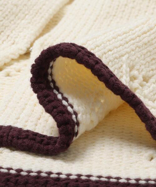 KBF（ケイビーエフ）の「アイレットコンパクトカーディガン（カーディガン/ボレロ・レディース・アイボリー/チャコールグレー・ONE）」の14枚目の写真