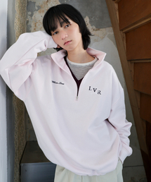 British Half-Zip Sweatshirt - Blush Pink