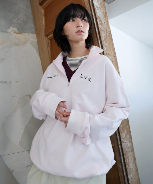 LEVAR（レバー）の「British Half-Zip Sweatshirt - Blush Pink（スウェット・レディース・その他・FREE）」の2枚目の写真