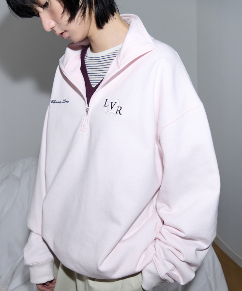 LEVAR（レバー）の「British Half-Zip Sweatshirt - Blush Pink（スウェット・レディース・その他・FREE）」の3枚目の写真