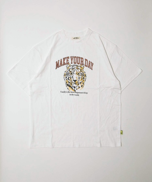 MAKE YOUR DAY(メイクユアデイ)の「ファミリー親トラ半袖Tシャツ■パパサイズ(Tシャツ/カットソー・メンズ・オフホワイト/グレー・L/M)」の15枚目の写真