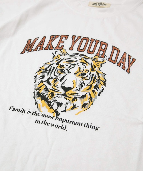 MAKE YOUR DAY(メイクユアデイ)の「ファミリー親トラ半袖Tシャツ■パパサイズ(Tシャツ/カットソー・メンズ・オフホワイト/グレー・L/M)」の11枚目の写真