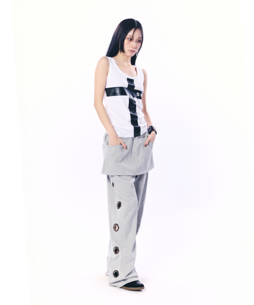 SETUP-EXE（セットアップイーエックスイー）の「LOGO CROSS SLEEVELESS TOP / WHITE（Tシャツ/カットソー・レディース・その他・OS）」の4枚目の写真