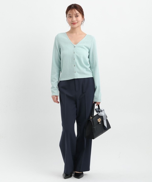 Andemiu（アンデミュウ）の「スカーフベルトつきストレートパンツ653134（スラックス・レディース・ネイビー/ベージュ/グレイッシュブルー・MEDIUM/SMALL）」の17枚目の写真