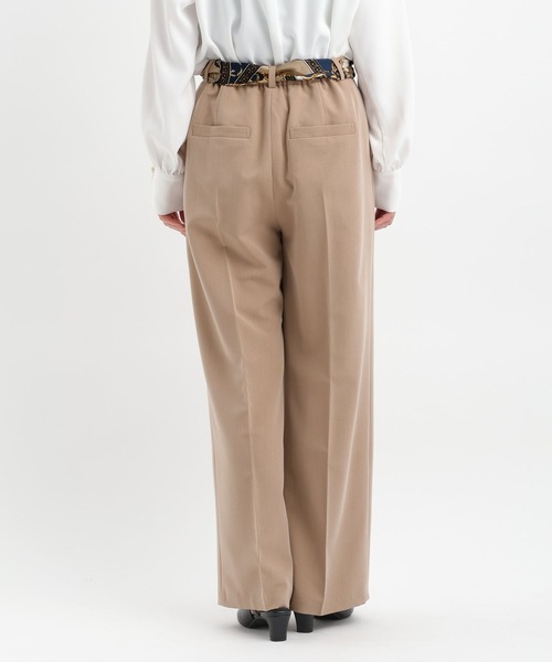 Andemiu（アンデミュウ）の「スカーフベルトつきストレートパンツ653134（スラックス・レディース・ネイビー/ベージュ/グレイッシュブルー・MEDIUM/SMALL）」の22枚目の写真