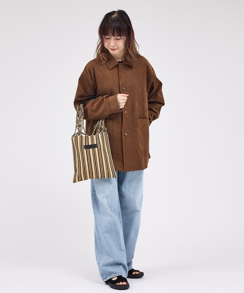 Rouge vif la cle（ルージュヴィフラクレ）の「【LE MELANGE/ル・メランジュ】ECOスウェードシャツジャケット/フェイクレザー【WEB限定】（ブルゾン・レディース・ブラウン・フリー）」の5枚目の写真