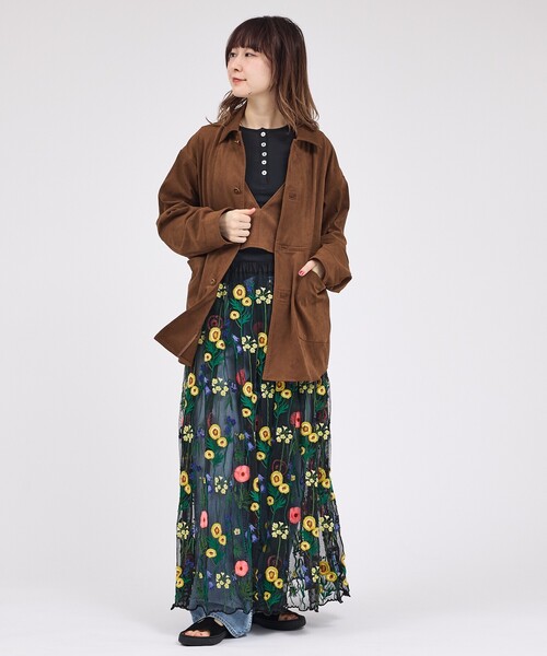 Rouge vif la cle（ルージュヴィフラクレ）の「【LE MELANGE/ル・メランジュ】ECOスウェードシャツジャケット/フェイクレザー【WEB限定】（ブルゾン・レディース・ブラウン・フリー）」の6枚目の写真