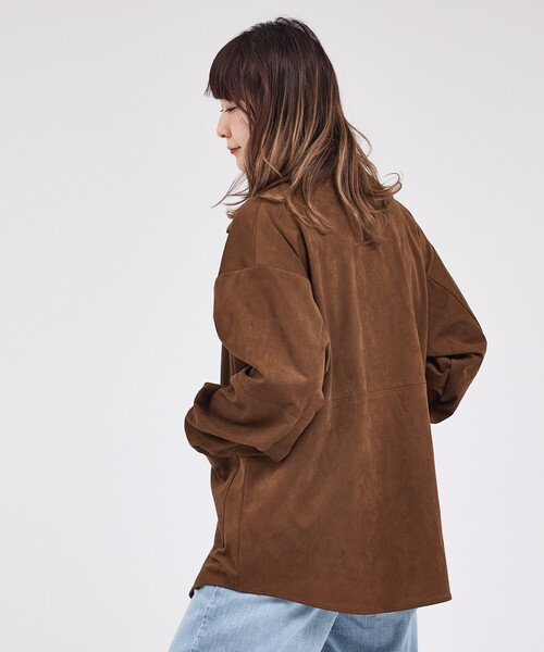 Rouge vif la cle（ルージュヴィフラクレ）の「【LE MELANGE/ル・メランジュ】ECOスウェードシャツジャケット/フェイクレザー【WEB限定】（ブルゾン・レディース・ブラウン・フリー）」の11枚目の写真