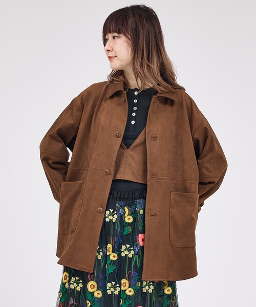 Rouge vif la cle（ルージュヴィフラクレ）の「【LE MELANGE/ル・メランジュ】ECOスウェードシャツジャケット/フェイクレザー【WEB限定】（ブルゾン・レディース・ブラウン・フリー）」の12枚目の写真
