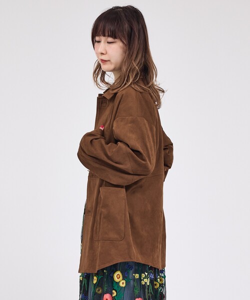 Rouge vif la cle（ルージュヴィフラクレ）の「【LE MELANGE/ル・メランジュ】ECOスウェードシャツジャケット/フェイクレザー【WEB限定】（ブルゾン・レディース・ブラウン・フリー）」の13枚目の写真
