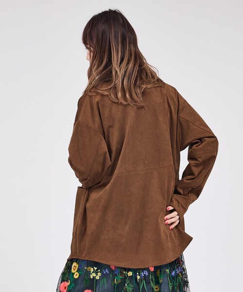 Rouge vif la cle（ルージュヴィフラクレ）の「【LE MELANGE/ル・メランジュ】ECOスウェードシャツジャケット/フェイクレザー【WEB限定】（ブルゾン・レディース・ブラウン・フリー）」の14枚目の写真