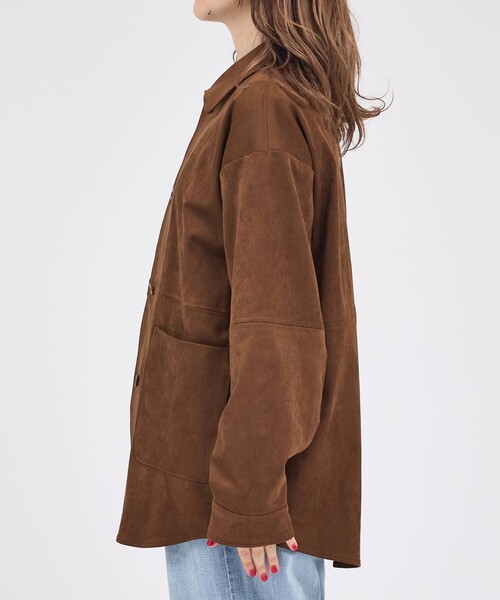 Rouge vif la cle（ルージュヴィフラクレ）の「【LE MELANGE/ル・メランジュ】ECOスウェードシャツジャケット/フェイクレザー【WEB限定】（ブルゾン・レディース・ブラウン・フリー）」の15枚目の写真
