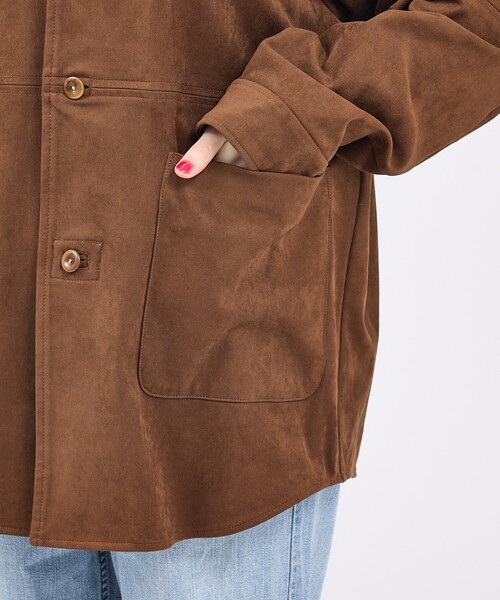 Rouge vif la cle(ルージュヴィフラクレ)の「【LE MELANGE/ル・メランジュ】ECOスウェードシャツジャケット/フェイクレザー【WEB限定】(ブルゾン・レディース・ブラウン・フリー)」の15枚目の写真