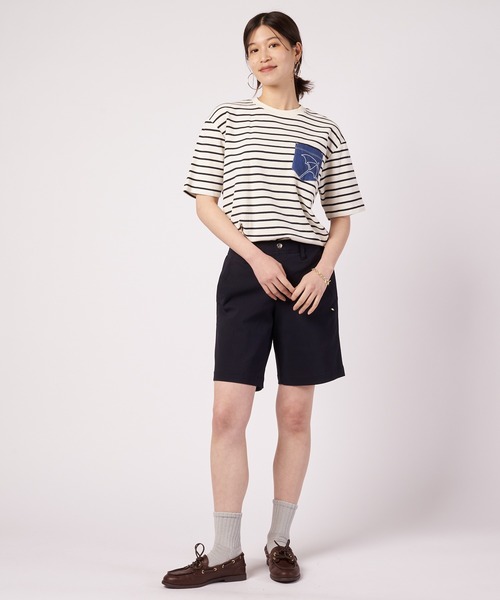 Arnold Palmer(アーノルドパーマー)の「シェア サーフニット 異素材ポケットTシャツ(Tシャツ/カットソー・レディース・チャコールグレー/ホワイト/アイボリー系・L/M/S/XS/LL)」の14枚目の写真