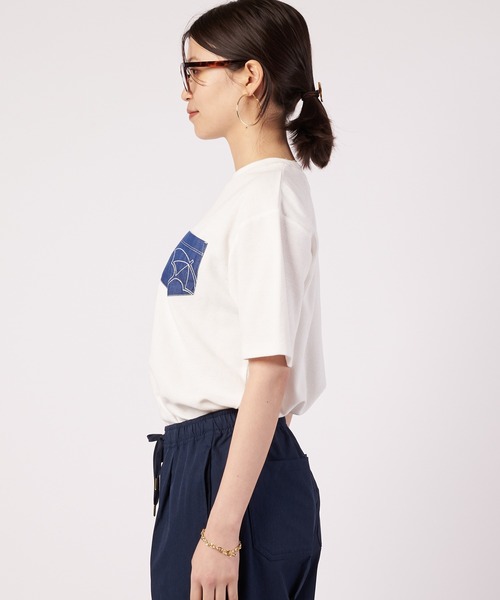 Arnold Palmer(アーノルドパーマー)の「シェア サーフニット 異素材ポケットTシャツ(Tシャツ/カットソー・レディース・チャコールグレー/ホワイト/アイボリー系・L/M/S/XS/LL)」の18枚目の写真